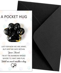 EYxsaxenk Loss Of Pet Sympathy Gift - Colorful Mini Paw Pocket Hug with Memorial Card Envelope Remembrance Bereavement Gift for Loss of Dog Cat Sympathy Favor Kid Adult Pet...
