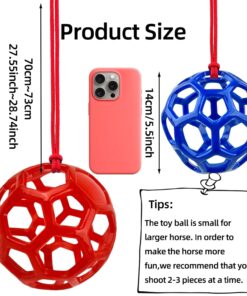 Farm Stall Hanging Feeder Toy Ball for Horses, Goats, Sheep – Durable TPR Feeding Ball, Hay Feeder for Animal Enrichment, Stretch-Resistant Design (Yellow)