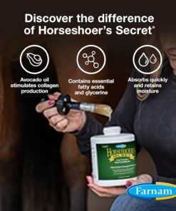 Farnam Horseshoer's Secret Deep-Penetrating Hoof Oil for Horses, Conditions Dry Hooves, Prevents Cracks, Splits & Contracted Heels, Contains Avocado, Glycerine & Mineral Oils,...