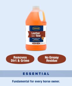 Farnam Leather New Easy-Polishing Glycerine Saddle Soap and Leather Saddle Cleaner, Protects and Preserves Leather, Cleans, Conditions and Polishes, 64 Oz.