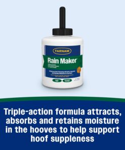Farnam Rain Maker Triple Action Hoof Moisturizer & Conditioner, Protection Against Dry Weather, Cracks, Splits, Contracted Heels, 32 fl oz