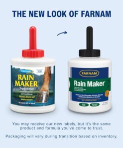 Farnam Rain Maker Triple Action Hoof Moisturizer & Conditioner, Protection Against Dry Weather, Cracks, Splits, Contracted Heels, 32 fl oz