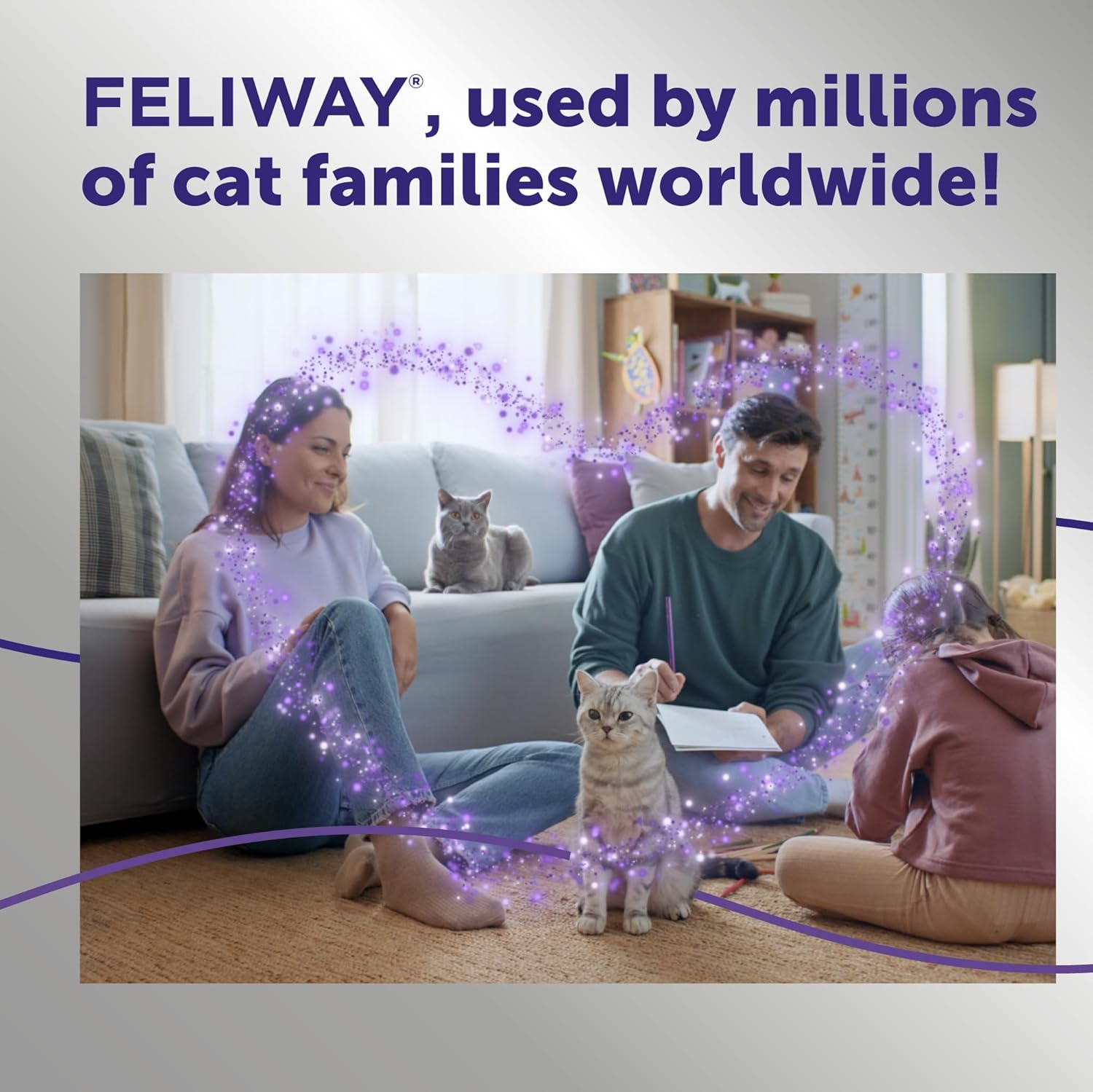 FELIWAY Optimum 3 x 30 Day Cat Calming Refills for Pheromone Diffuser, 3 x 48ml Value Pack - Helps Reduce Common Signs of Stress in Cats & Kittens, Enhanced Calming