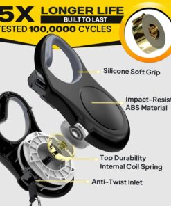 Fida Retractable Dog Leash, 16 ft Dog Walking Leash for Small Dogs up to 26 lbs, 360° Tangle Free, Black