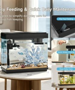 Fish Tank, 2.5Gallon Fish Aquarium,Self Cleaning Fish Tank Aquarium Starter Kit/Humidifier & Essential Oil Diffuser,Touchscreen Control,7-Color LED,3-in-1 Pump,Triple...