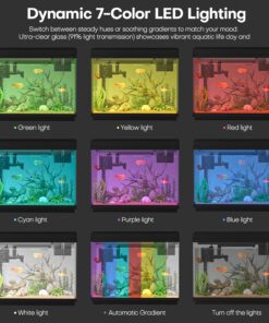 Fish Tank, 2.5Gallon Fish Aquarium,Self Cleaning Fish Tank Aquarium Starter Kit/Humidifier & Essential Oil Diffuser,Touchscreen Control,7-Color LED,3-in-1 Pump,Triple...