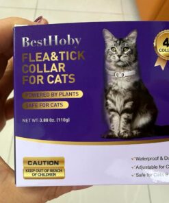 Flea and Tick Collar for Cats (4 Pack), Plant-Powered with Natural Essential Oils, Water-Resistant, Adjustable for All Cats & Kittens (Gray)