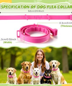 Flea and Tick Collar for Dogs, Dog Collars with Natural Essential Oils, Waterproof, Adjustable Size for Small Medium and Large Dog, Flea Prevention and Tick Control for...