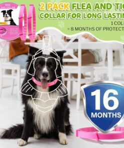 Flea and Tick Collar for Dogs, Dog Collars with Natural Essential Oils, Waterproof, Adjustable Size for Small Medium and Large Dog, Flea Prevention and Tick Control for...