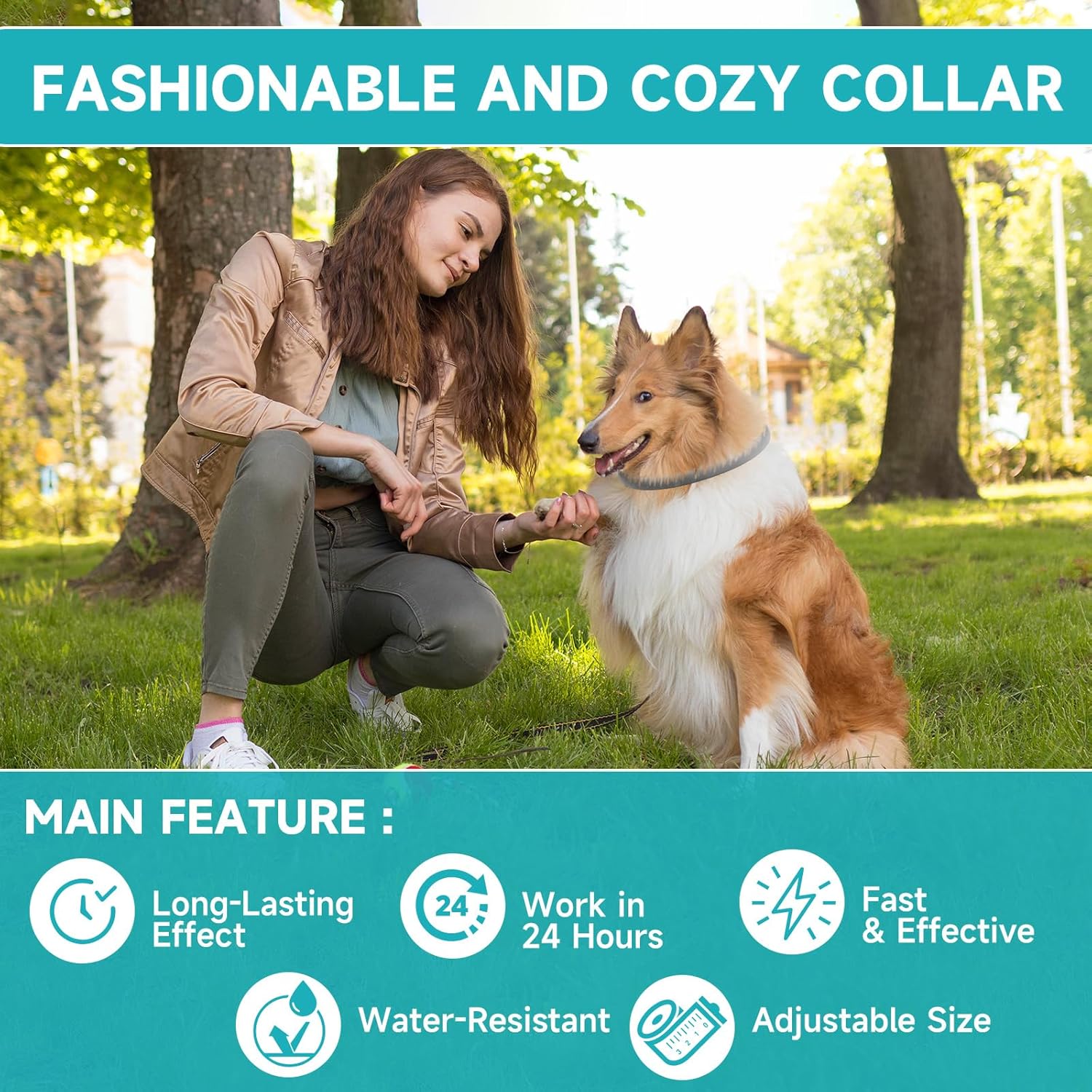 Flea and Tick Prevention for Dogs, 4 Pack Flea Collar for Dogs, Dog Flea and Tick Treatment, 32 Months Protection, Waterproof, Adjustable Collar for Dog, One Size Fits All for...