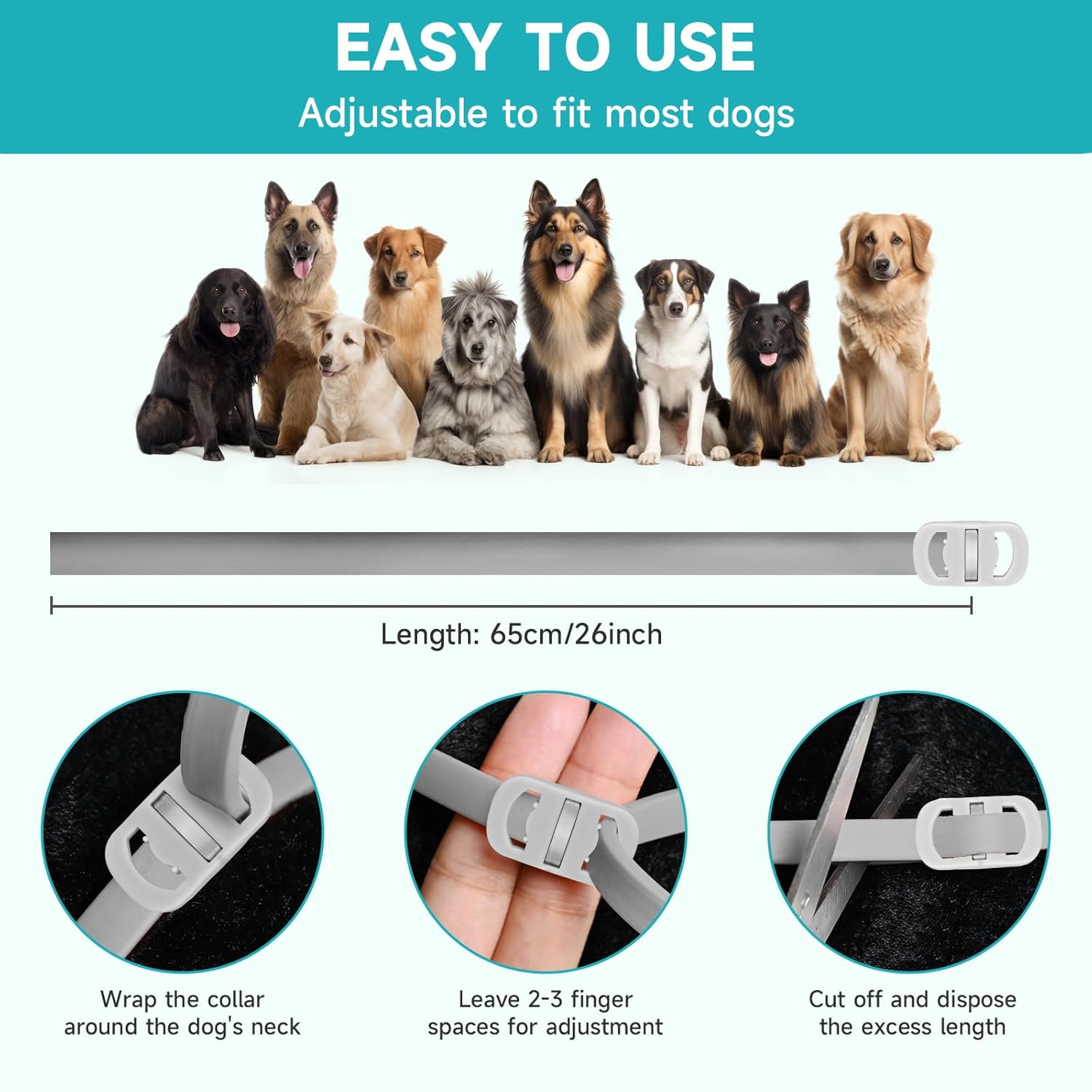 Flea and Tick Prevention for Dogs, 4 Pack Flea Collar for Dogs, Dog Flea and Tick Treatment, 32 Months Protection, Waterproof, Adjustable Collar for Dog, One Size Fits All for...