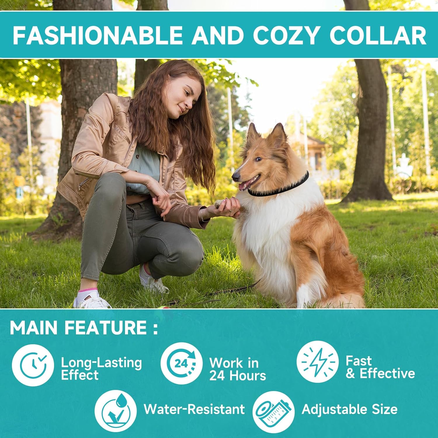 Flea and Tick Prevention for Dogs, 4 Pack Flea Collar for Dogs, Dog Flea and Tick Treatment, 32 Months Protection, Waterproof, Adjustable Collar for Dog, One Size Fits All for...