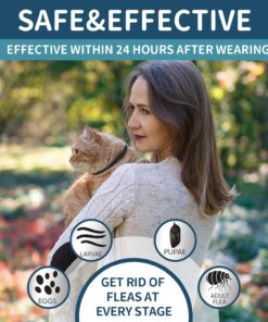 Flea Collar for Cats 4 Pack, 32 Months Flea and Tick Prevention for Cats Collar, Waterproof Cat Flea Collar, Natural Cat Flea and Tick Treatment Collar, Adjustable Flea Collar...