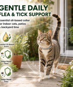 Flea Tick Prevention Collars for Cats: Essential Oil-Based Collar for 4 Month Support - Natural Fleas Ticks Breakaway Collar for Large & Small Cat, Outdoor Fleas Ticks Control...