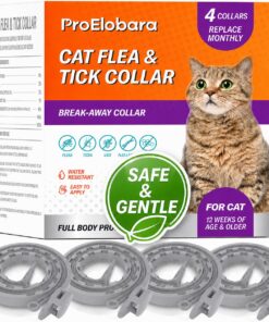 Flea Tick Prevention Collars for Cats: Essential Oil-Based Collar for 4 Month Support - Natural Fleas Ticks Breakaway Collar for Large & Small Cat, Outdoor Fleas Ticks Control...