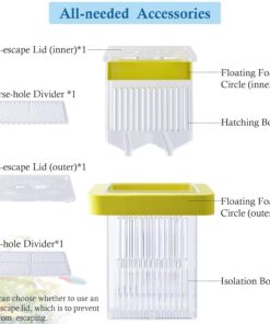 Floating Breeder Box for Fish Tank, Small Fish Tank with Hatchery Incubator and Divider Isolation Box, Fish Tank Separator for Guppy, Betta, Clownfish, Coral, Baby & Injured Fish