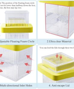 Floating Breeder Box for Fish Tank, Small Fish Tank with Hatchery Incubator and Divider Isolation Box, Fish Tank Separator for Guppy, Betta, Clownfish, Coral, Baby & Injured Fish