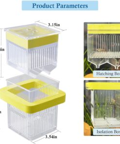 Floating Breeder Box for Fish Tank, Small Fish Tank with Hatchery Incubator and Divider Isolation Box, Fish Tank Separator for Guppy, Betta, Clownfish, Coral, Baby & Injured Fish