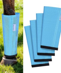 Fly Boots for Horses Set of 4, Loose Fitting Mesh Horse Fly Boots Leggings, Reduce-Stomping Adjustable Equine Leg Wraps & Socks, Stay Up Not Sag, No Rub (Purple)