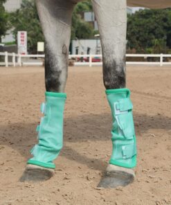 Fly Boots for Horses Set of 4, Non-Slip Horse Fly Boots, Comfy Airflow Mesh, No More Stomping & Horsefly Nuisance Green Full