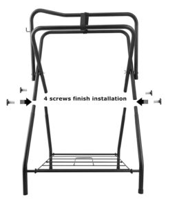 Folding Saddle Rack Heavy Duty Freestanding Horse Saddle Stand Detachable Saddle Rack Stand with Bottom Storage for English & Western Saddles