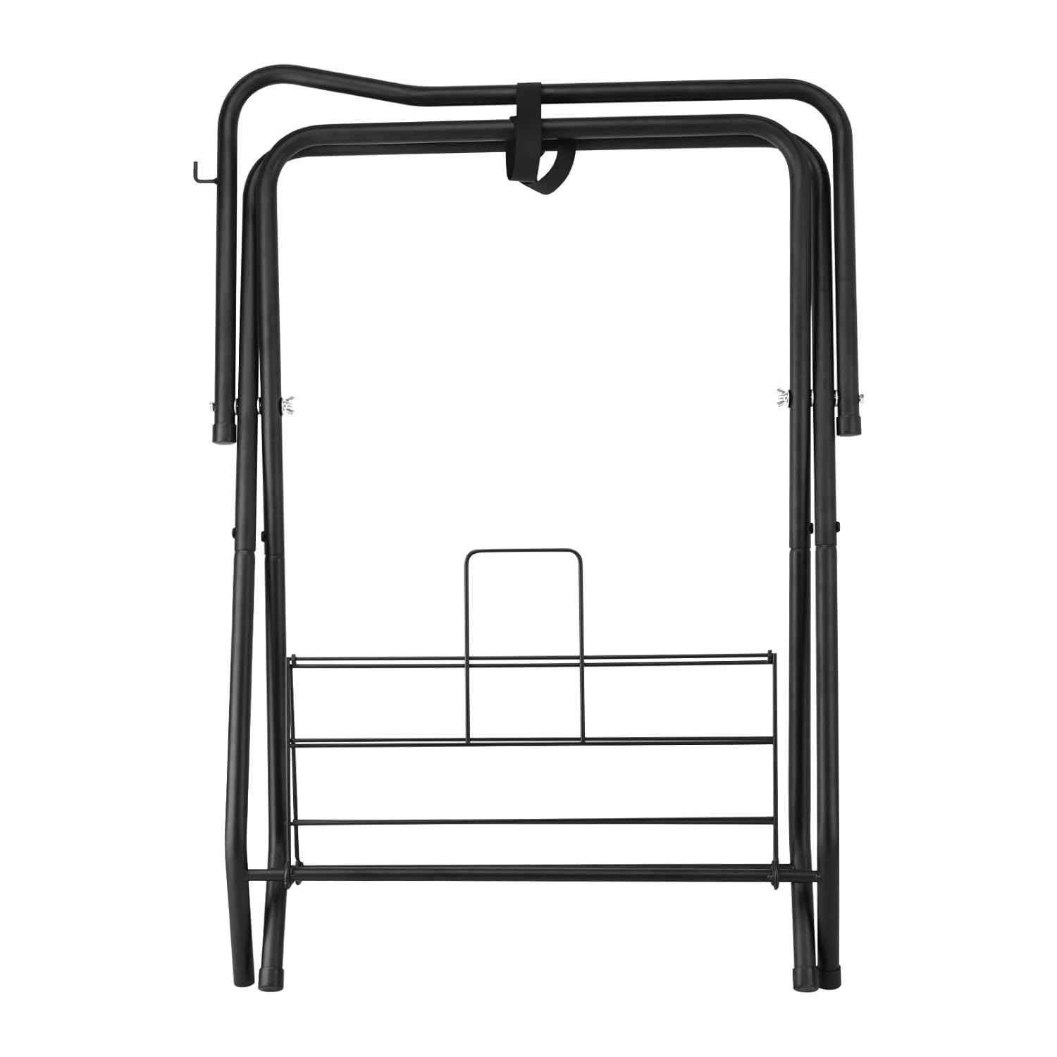 Folding Saddle Rack Heavy Duty Freestanding Horse Saddle Stand Detachable Saddle Rack Stand with Bottom Storage for English & Western Saddles