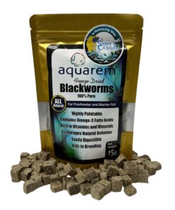 Freeze Dried California Blackworms - All Natural - (100+ Cubes) - Perfect for Marine & Tropical Aquariums - High Protein, No Preservatives - Ideal Live Blackworms Alternative...