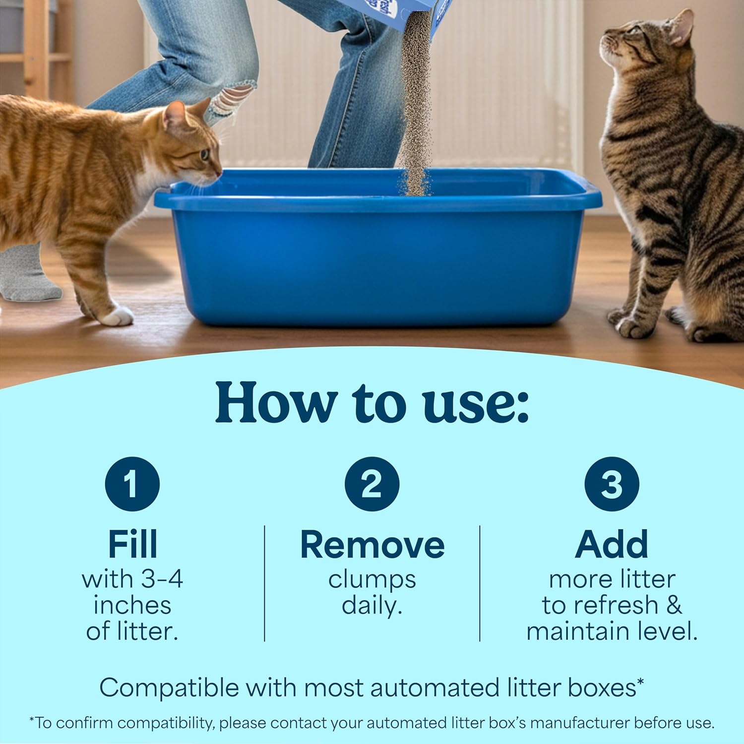 Fresh Step Advanced Clean Paws Multi Cat Clumping Cat Litter with Febreze Freshness, Low Dust, Odor Control with Ammonia Block Tech, Compatible in Automatic Litter Boxes, 37...