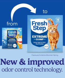 Fresh Step Extreme Multi Cat Clumping Litter with Febreze Freshness, Low Dust, Odor Control with Ammonia Block Tech, Compatible in Automatic Litter Boxes, 14 lb. Box