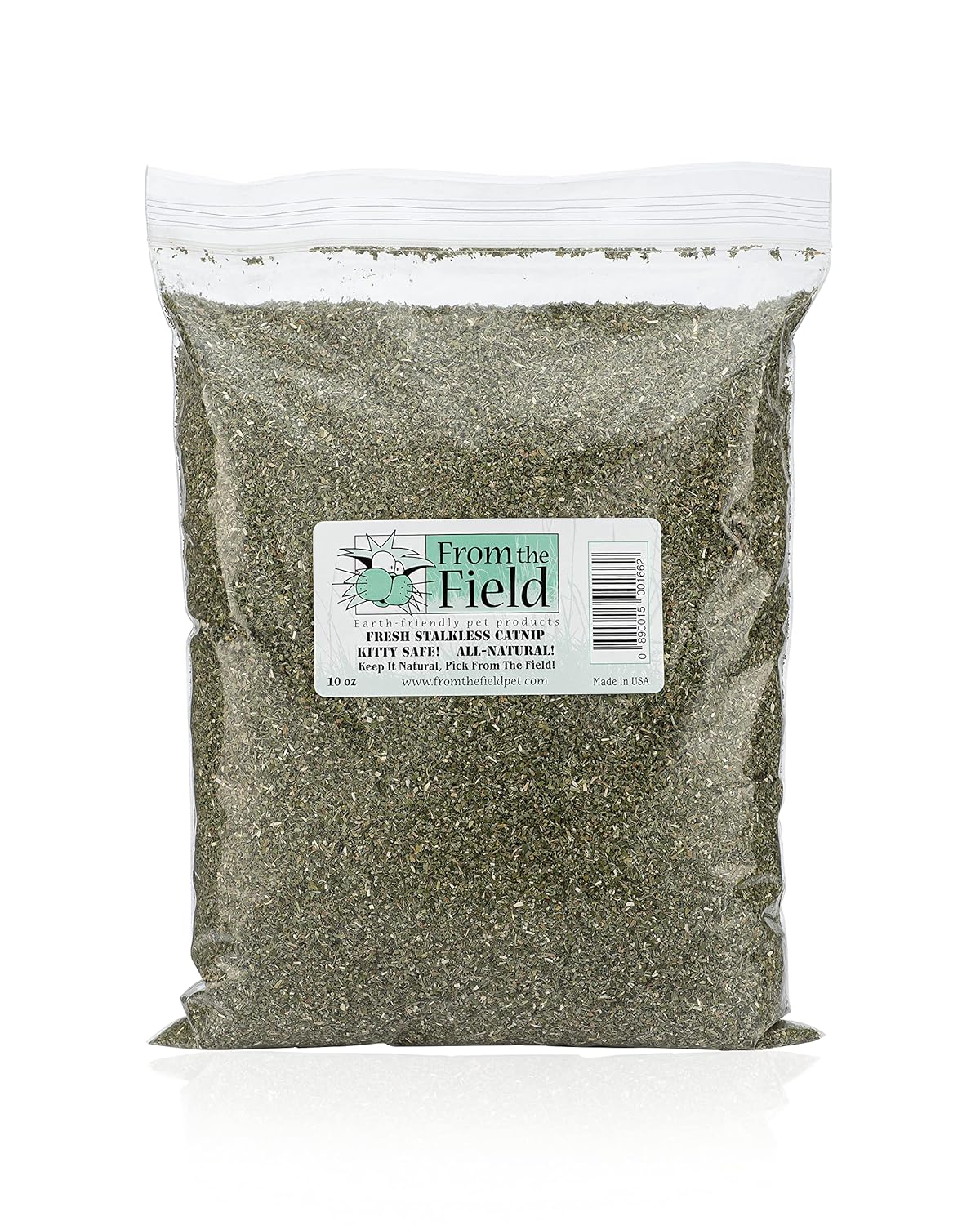 from The Field | Fine Ground Stalkless Catnip | Premium USA-Grown Catnip for Toys & Playtime | Fresh, Potent, Non-Toxic, Eco-Friendly | Safe for Kittens & Cats | Resealable 1 oz...