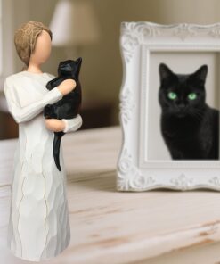 FRUMOASA Cat Memorial Gifts, Cat Loss Sympathy Gift for Cat Mom, Black Cat Bereavement Gifts, Cat Death Gifts Angel Figurine for Cat Lovers in Memory of Passed Away Cat