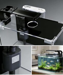 FS&AQ 2.5 Gallon Betta Fish Tank with Filter Light and Lid Small Aquarium Starter Kit Perfect for Desktops Offices or Beginners