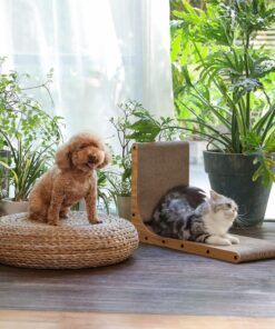 FUKUMARU Cat Scratcher, 26.8 Inch L Shape Cat Scratch Pad Wall Mounted, Cat Scratching Cardboard with Ball Toy for Indoor Cats, Large Size