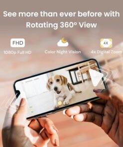 Furbo 360° Dog Camera: Pet Security Cam w/Barking Alerts, Rotating View, Treat Toss w/Phone App, Smart Home Puppy Monitoring, 2-Way Speaker, No Subscription Needed. Standard...