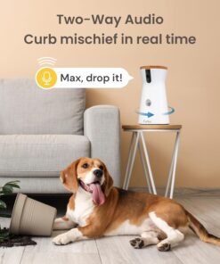 Furbo 360° Dog Camera: Pet Security Cam w/Barking Alerts, Rotating View, Treat Toss w/Phone App, Smart Home Puppy Monitoring, 2-Way Speaker, No Subscription Needed. Standard...
