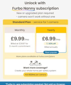 Furbo 360° Dog Camera [Subscription Required] Unlock w/Paid Plan: Home Security & Dog Safety Alerts, Rotating Pet Treat Toss, 2-Way Speaker (Low Risk, 3mo Min. Cancel Anytime)