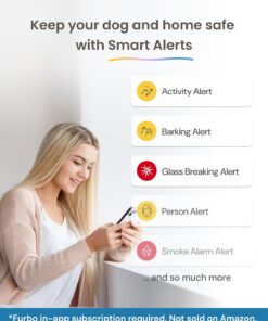 Furbo 360° Dog Camera [Subscription Required] Unlock w/Paid Plan: Home Security & Dog Safety Alerts, Rotating Pet Treat Toss, 2-Way Speaker (Low Risk, 3mo Min. Cancel Anytime)