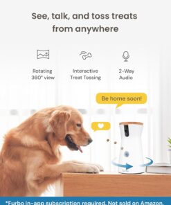 Furbo 360° Dog Camera [Subscription Required] Unlock w/Paid Plan: Home Security & Dog Safety Alerts, Rotating Pet Treat Toss, 2-Way Speaker (Low Risk, 3mo Min. Cancel Anytime)