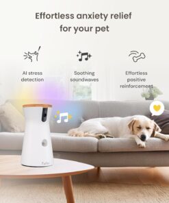 Furbo 360° Dog Camera [Subscription Required] Unlock w/Paid Plan: Home Security & Dog Safety Alerts, Rotating Pet Treat Toss, 2-Way Speaker (Low Risk, 3mo Min. Cancel Anytime)