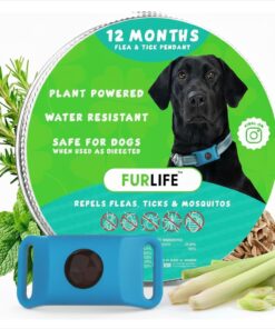 FurLife Green Dog Tag, Flea and Tick Prevention for Dogs - Waterproof Pendant for Collar, Safe for All Breeds