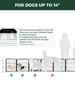 FXW Homeplus Unleashed Indoor Dog Playpen - Stress-Free and Safe Play, Heavy Duty 24 Inch 6 Panels Dog Pen for Puppy and Small Dogs, Black│Patented