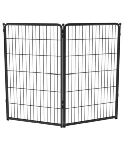 FXW Homeplus Unleashed Indoor Dog Playpen - Stress-Free and Safe Play, Heavy Duty 24 Inch 6 Panels Dog Pen for Puppy and Small Dogs, Black│Patented