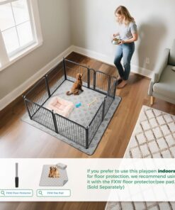 FXW Rollick Unleashed Dog Playpen for Indoor, Yard, RV Camping, 24 inch 8 Panels for Small and Puppy Dogs, Black│Patented
