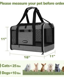 GAPZER Cat Carrier 18x11x11 Top Load Soft Pet Travel Bag Over 15 lbs, Collapsible Small Dog Puppy Crate 10 Pounds, Small Animal Rabbit Kennel Carrying Case, Kitten Mesh Cage...