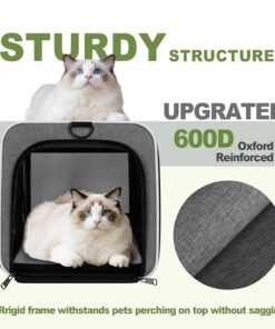 GAPZER Cat Carrier 18x11x11 Top Load Soft Pet Travel Bag Over 15 lbs, Collapsible Small Dog Puppy Crate 10 Pounds, Small Animal Rabbit Kennel Carrying Case, Kitten Mesh Cage...