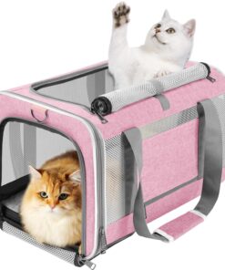 GAPZER Dog Carrier Soft/Cat Crates Large Cat 20 to 25 pounds/Softsided Pet Car Travel Carry Bag 15 Pound Puppy/Top Open Transport Kennel Navy