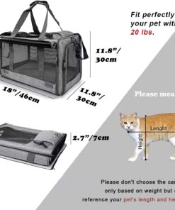 GAPZER Pet Carrier for Large Cats, Soft-Sided Cat Carrier for Medium Big Cats and Puppy up to 20lbs, Washable Dog Carrier Privacy Protection for Home Outdoor Travel
