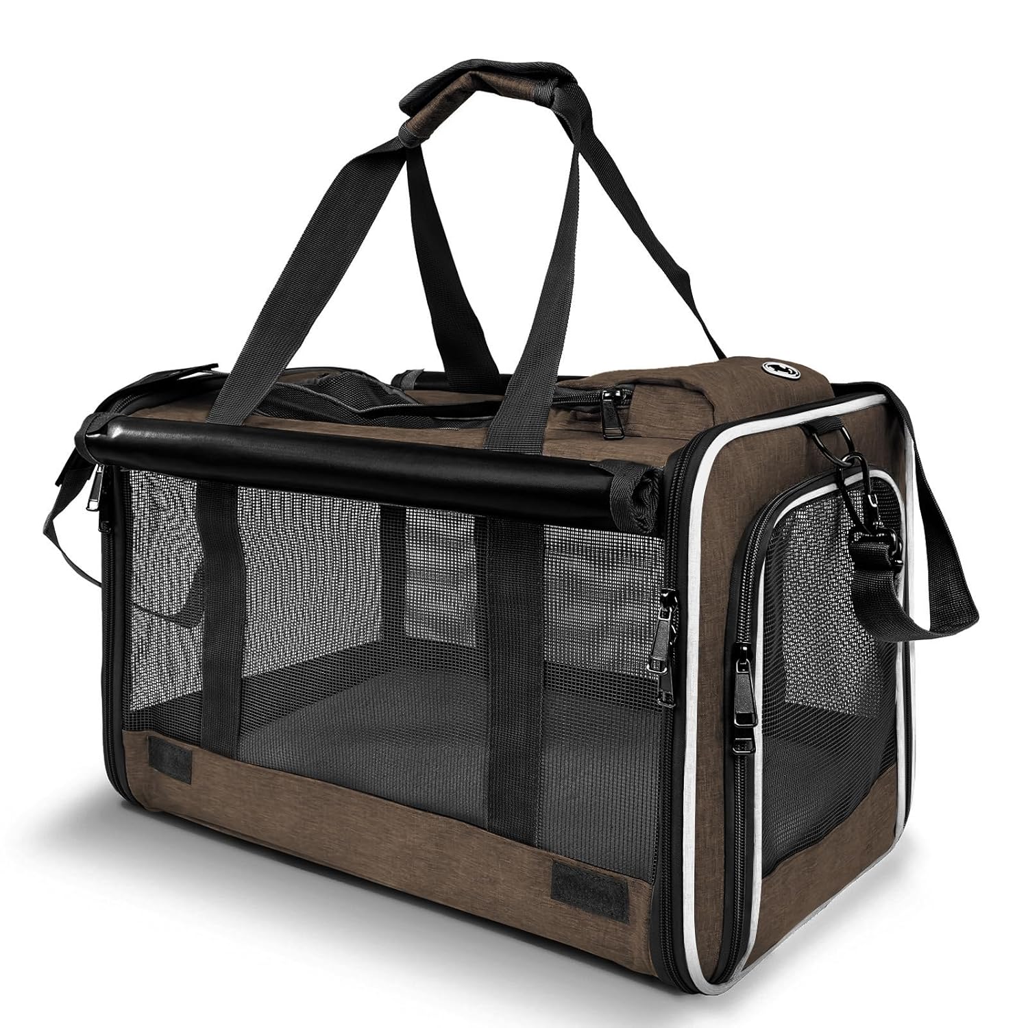 GAPZER Pet Carrier for Large Cats, Soft-Sided Cat Carrier for Medium Big Cats and Puppy up to 20lbs, Washable Dog Carrier Privacy Protection for Home Outdoor Travel