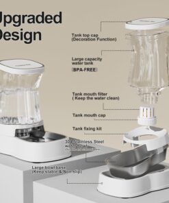 Gardner Pet Automatic Dog Water Dispenser Gravity Stainless Steel Water Waterer Feeder, 100% BPA-Free Large Capacity Water Feeding Bowls for Medium & Large-Sized Dogs Cats Other...