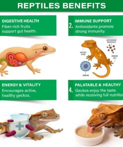 Gargeer 'Picky Geck' Rainforest Mist - Premium Crested Gecko Food | Immune & Digestion Support with Banana, Papaya, Fig & Blueberry | No Fillers - Only Premium Ingredients | 2oz...